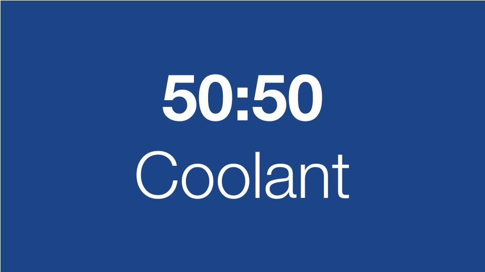 Physical properties for water mixture with antifreeze (cooling water) 50:50