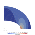 LE1: Elliptic Membrane meshed with Gmsh, calculated with CalculiX